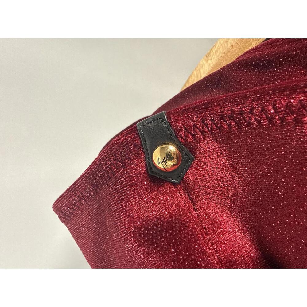 Giuseppe Zanotti Adrienne Bordeaux Velvet OTK Boots EU 34 US 4 Red Designer NWB - Picture 15 of 16